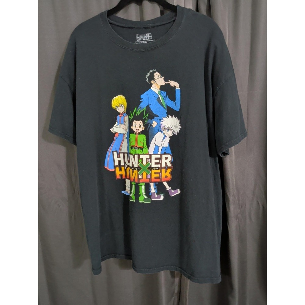 Hunter x Hunter Mens XL Black Graphic T Shirt Gon Killua Kurapika Leorio Anime